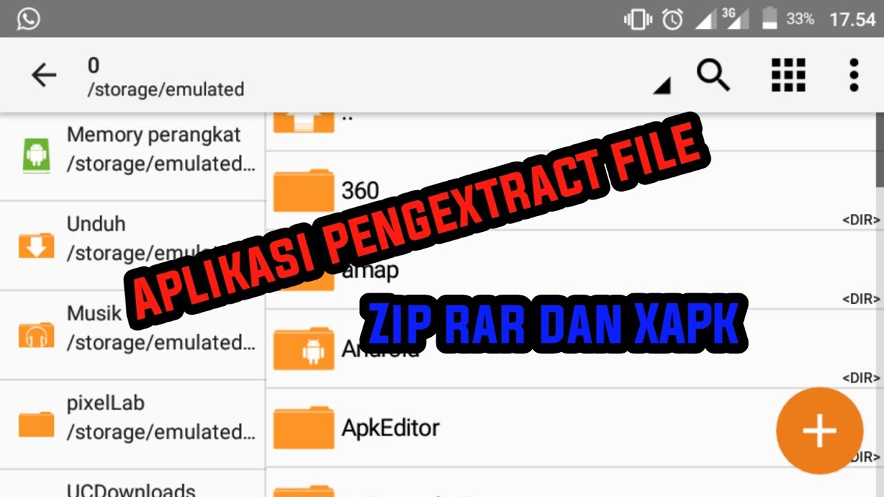 Cara mengextract file