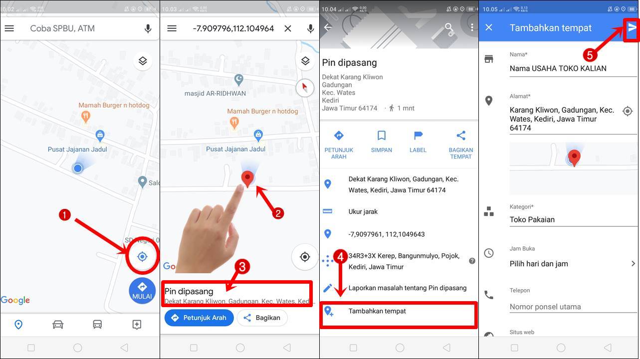 Cara mendaftarkan alamat pada google maps