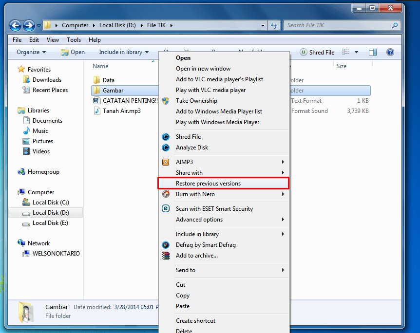Cara mengembalikan file yang terhapus di file manager
